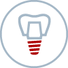 Icon mit der Darstellung eines Zahnimplantats